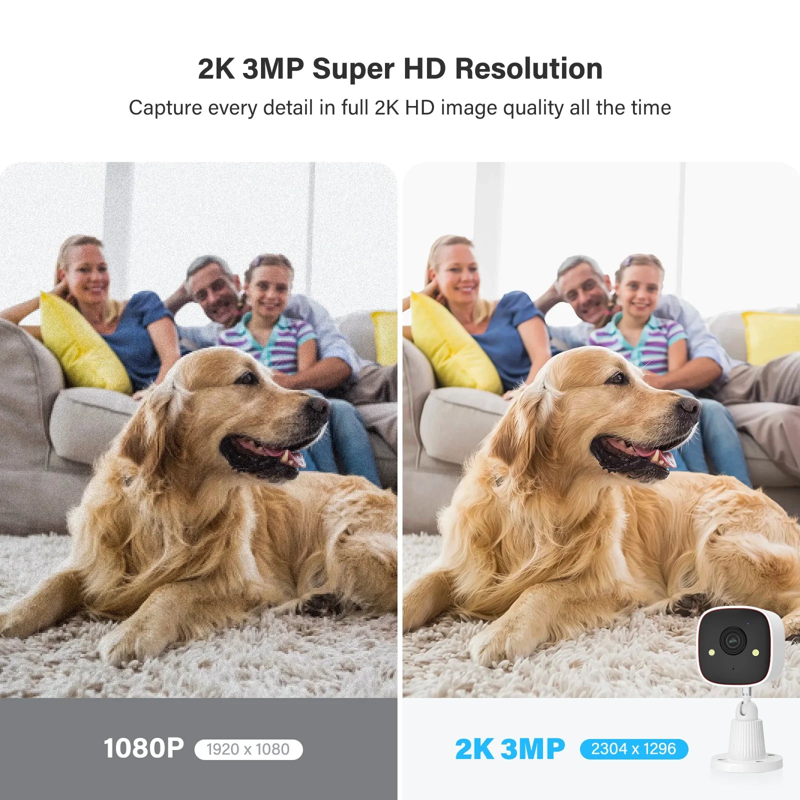 Outdoor Wireless Security Camera 3MP 1296P,Camera with Wifi, Home Security Surveillance, Property Monitoring, Indoor Security